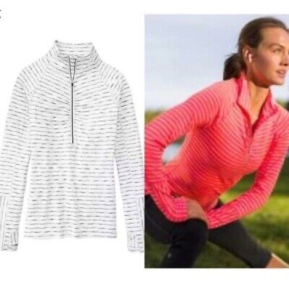 Athleta Striped Elite Half Zip - Picture 2 of 8